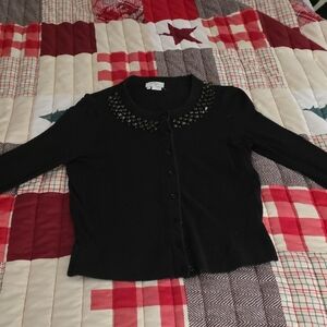 Kate Spade Black Cardigan with Beaded Detail